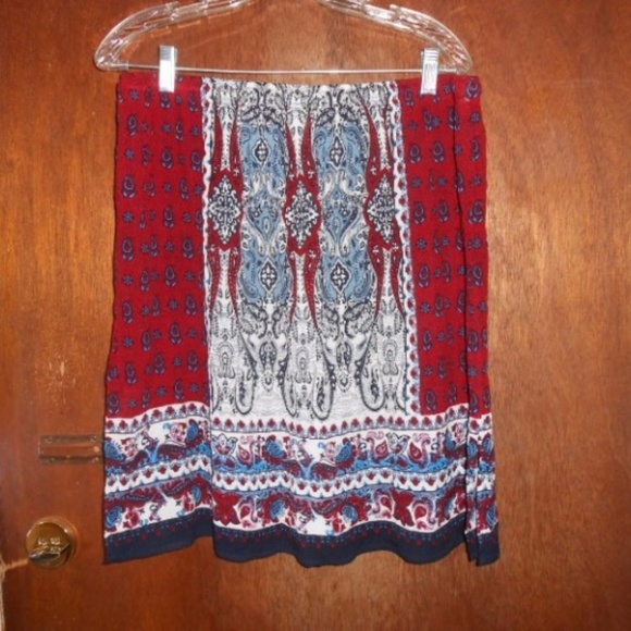 Womens Bila Short Crinkle Rayon India Skirt Large - Picture 2 of 7